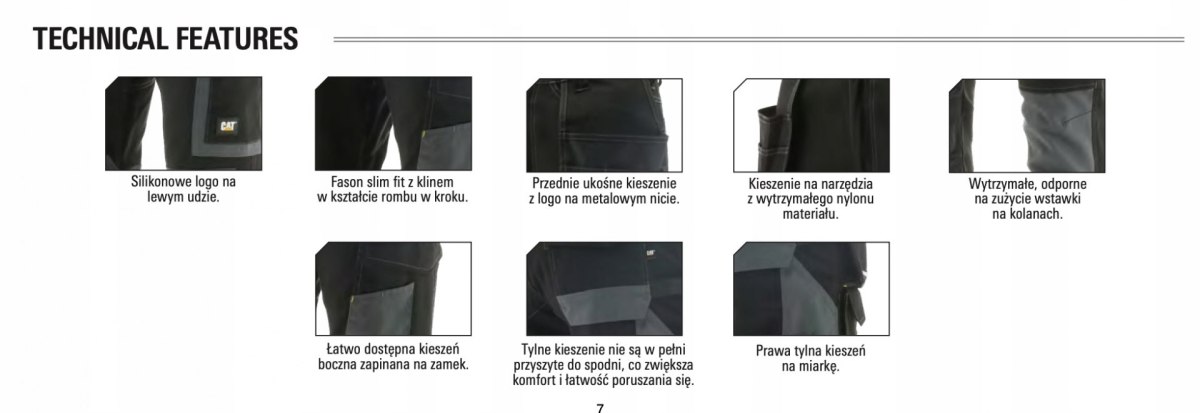 SPODNIE ROBOCZE CAT 1810084 KNEE POCKET R32/34