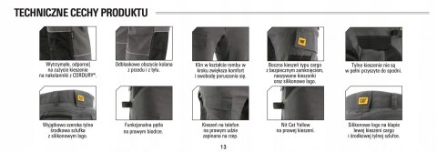 SPODNIE ROBOCZE CAT 1810098 TRADES TROUSER R30/34