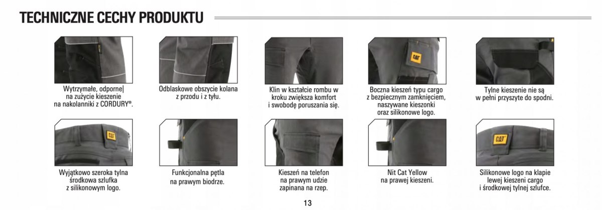 SPODNIE ROBOCZE CAT 1810098 TRADES TROUSER R36/34