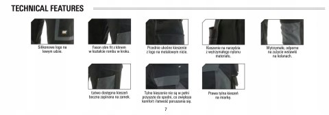 Spodnie robocze CAT KNEE POCKET 1810084 r. 36/34 Spodnie robocze CAT KNEE POCKET 1810084 r. 36/34