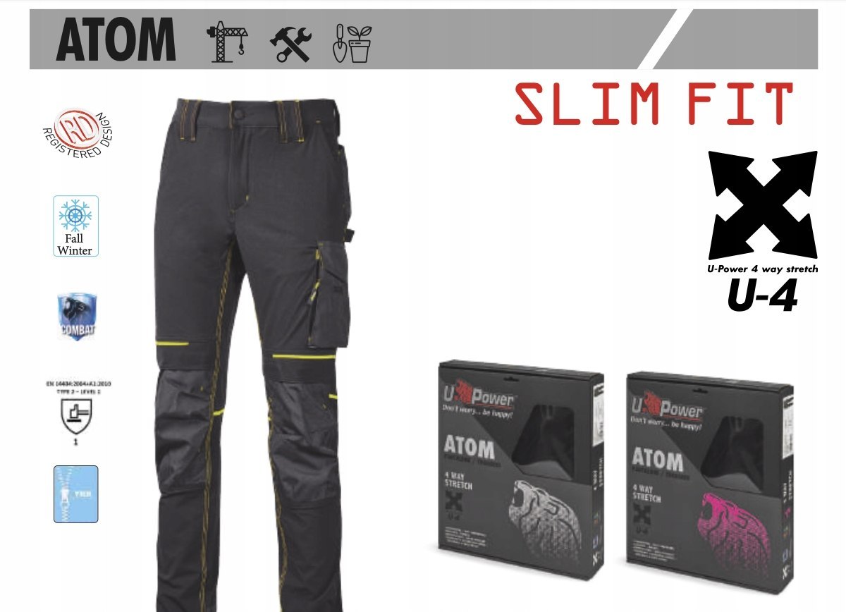 Spodnie robocze U-POWER ATOM GREY Premium r.XL