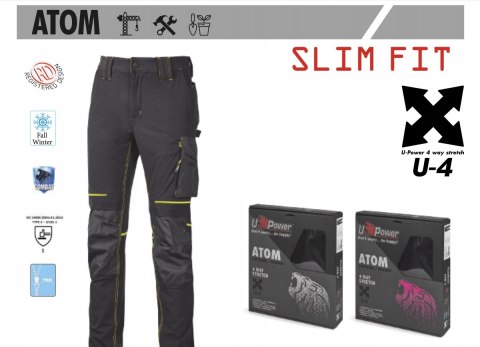 Spodnie robocze U-POWER ATOM GREY Premium r.M-XXL Spodnie robocze U-POWER ATOM GREY Premium r.M-XXL