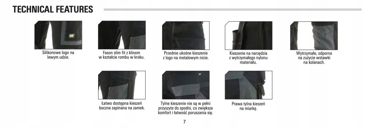 Spodnie robocze CAT KNEE POCKET 1810084 r. 36/34 Spodnie robocze CAT KNEE POCKET 1810084 r. 36/34
