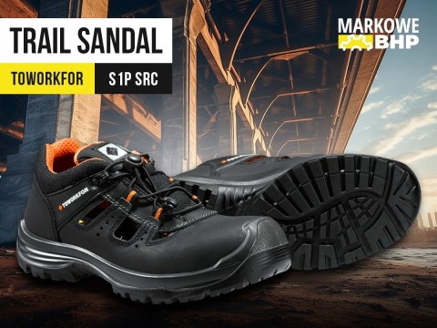 OBUWIE BUTY SANDAŁY ROBOCZE Black BHP S1P SRC TRAIL TOWORKFOR r.45