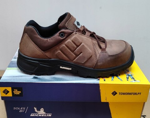 SKÓRZANE OBUWIE BUTY ROBOCZE BHP MICHELIN S3 HRO SRC PISTON KOLOR BRĄZ r.39