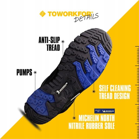 WYSOKIE OBUWIE SKÓRZANE BUTY ROBOCZE BHP MICHELIN S3 HRO SRC WHEELS r.45
