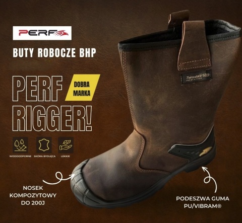 BUTY OBUWIE ROBOCZE WŁOSKIEJ MARKI PERF RIGGER SKÓRA S3 BUDOWA ROZ.45