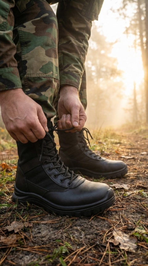 BUTY OBUWIE WOJSKOWE TAKTYCZNE MILITARNE MUNDUROWE HUNTER BRĄZOWE