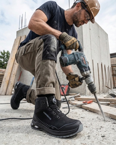 BUTY ROBOCZE TRZEWIKI LEKKIE SKÓRA BHP X-COM X-507 S3 SRC ESD BOA