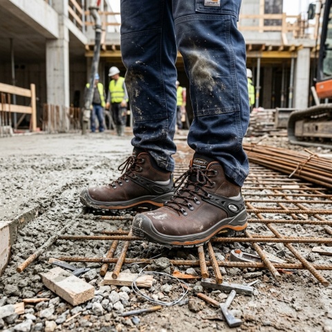 BUTY ROBOCZE TRZEWIKI SKÓRZANE BHP S3 SRC Grisport MARMOLADA SUPPORT SYSTEM KOLOR CIEMNY BRĄZ