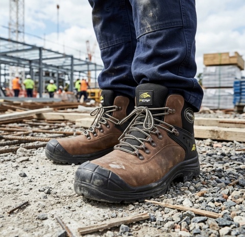 Buty Robocze Trzewiki BHP S3 SRC PERF PB1C Skóra Licowa 200J Stalowy Nosek