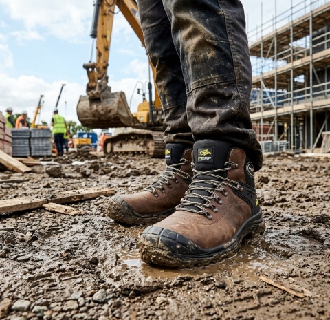 Buty Robocze Trzewiki BHP S3 SRC PERF PB1C Skóra Licowa 200J Stalowy Nosek