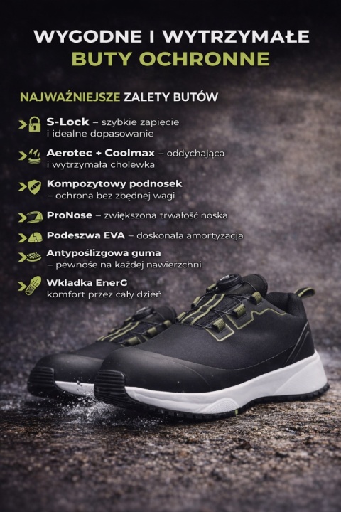 Buty robocze obuwie BHP S1P SRC CI ESD SANITA S-Feel Prenit White