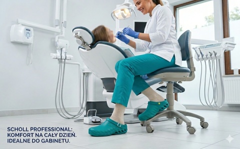 CHODAKI GUMOWE KLAPKI MEDYCZNE CLOG EVO SCHOLL SZMARAGDOWY