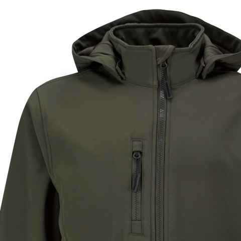 Kurtka Softshell ToWorkFor 1U50.40 Wiatroodporna Odpinany kaptur Zielona r.M-XXL
