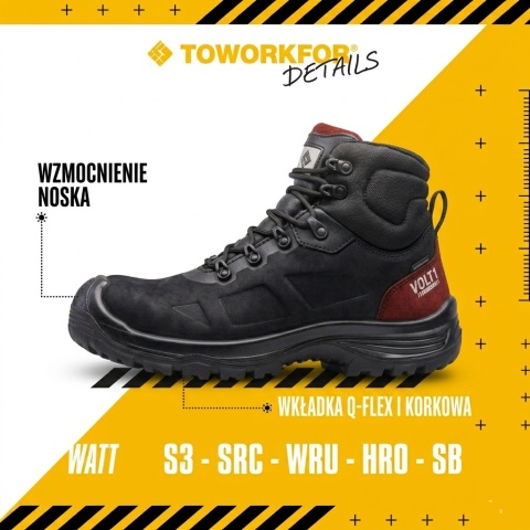 Obuwie Buty robocze trzewiki elektroizolacyjne ToWorkFor WATT VOLT1