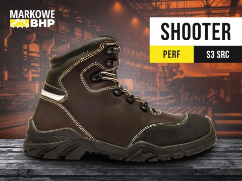 SKÓRZANE BUTY ROBOCZE BHP PERF SHOOTER BROWN S3 SRC SKÓRA LICOWA ROZ.46