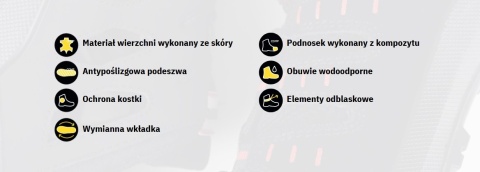 SKÓRZANE OBUWIE BUTY ROBOCZE BHP HUNTER-SS-06 M S3 CZARNE