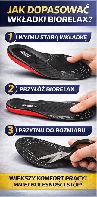 Wkładki do butów roboczych BHP ToWorkFOR Biorelax r. 42-47