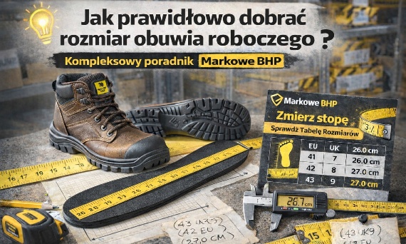 💡 Jak prawidłowo dobrać rozmiar obuwia roboczego? Kompleksowy poradnik Markowe BHP
